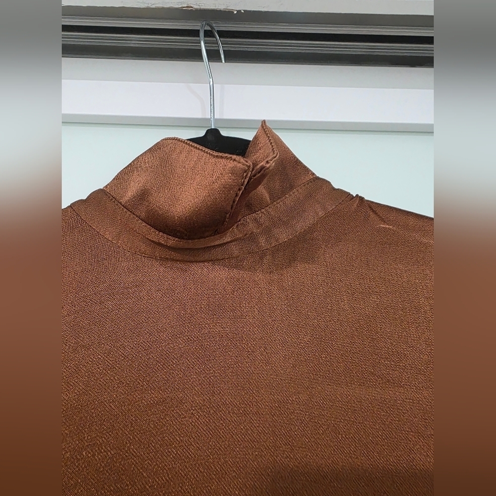 Patrizia Segreti Milano Brown Asymmetric Viscose Dress – Size IT 44 (Fits M/L) - Picture 7 of 16